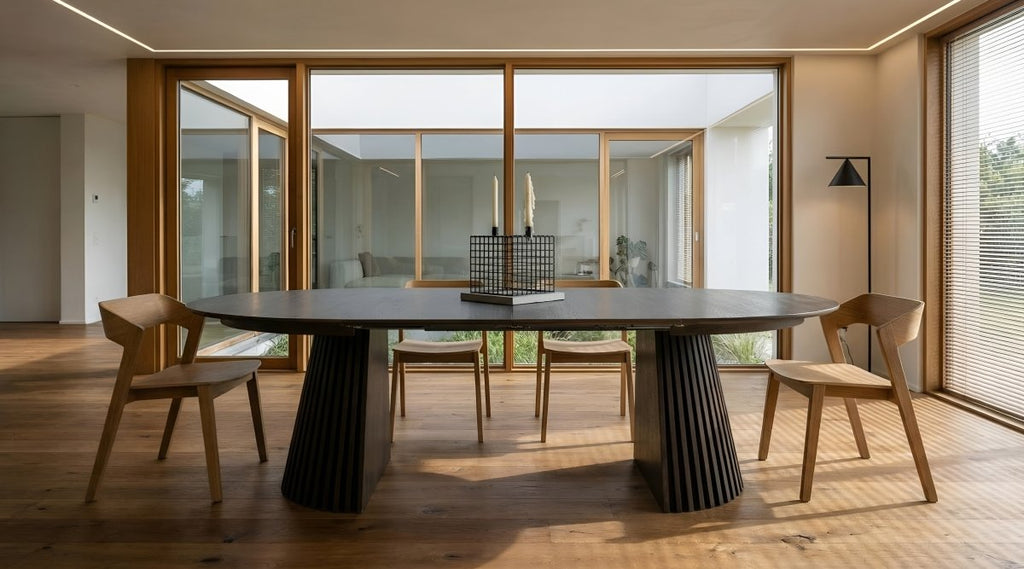 Runder Esstisch ø120 cm Svendborg - Ausziehbar bis 220 cm - Räuchereiche - FURNHOUSE