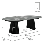 Runder Esstisch ø140 cm - Ausziehbar bis 240 cm - Eiche Schwarz - FURNHOUSE