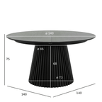 Runder Esstisch ø140 cm - Ausziehbar bis 240 cm - Eiche Schwarz - FURNHOUSE