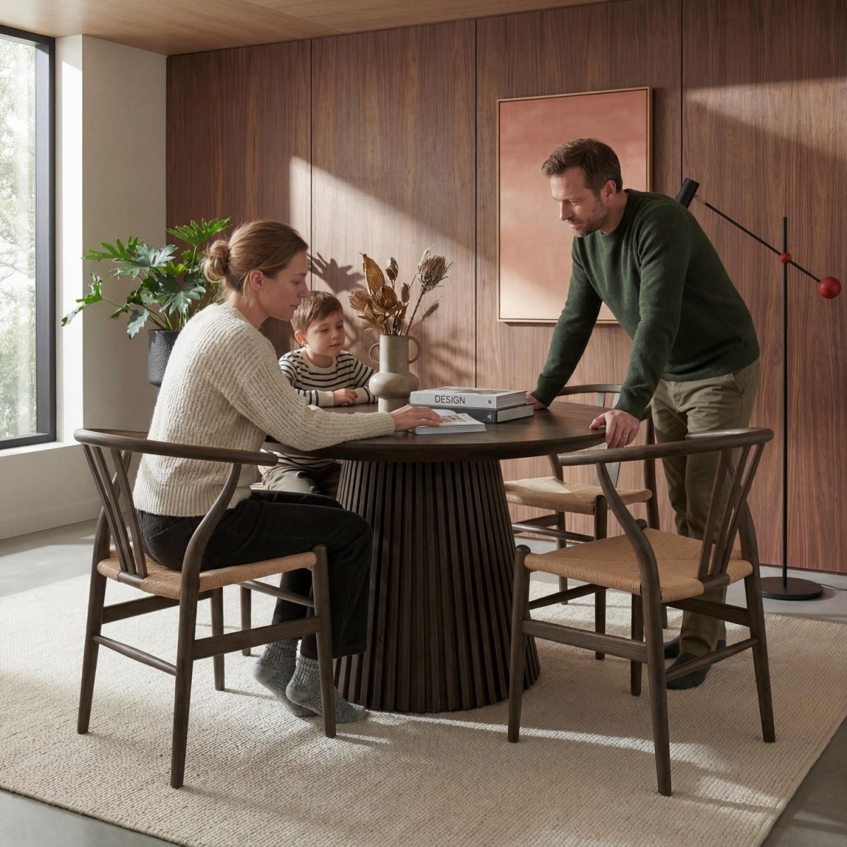 Runder Esstisch ø120 cm - Ausziehbar bis 220 cm - Räuchereiche - FURNHOUSE