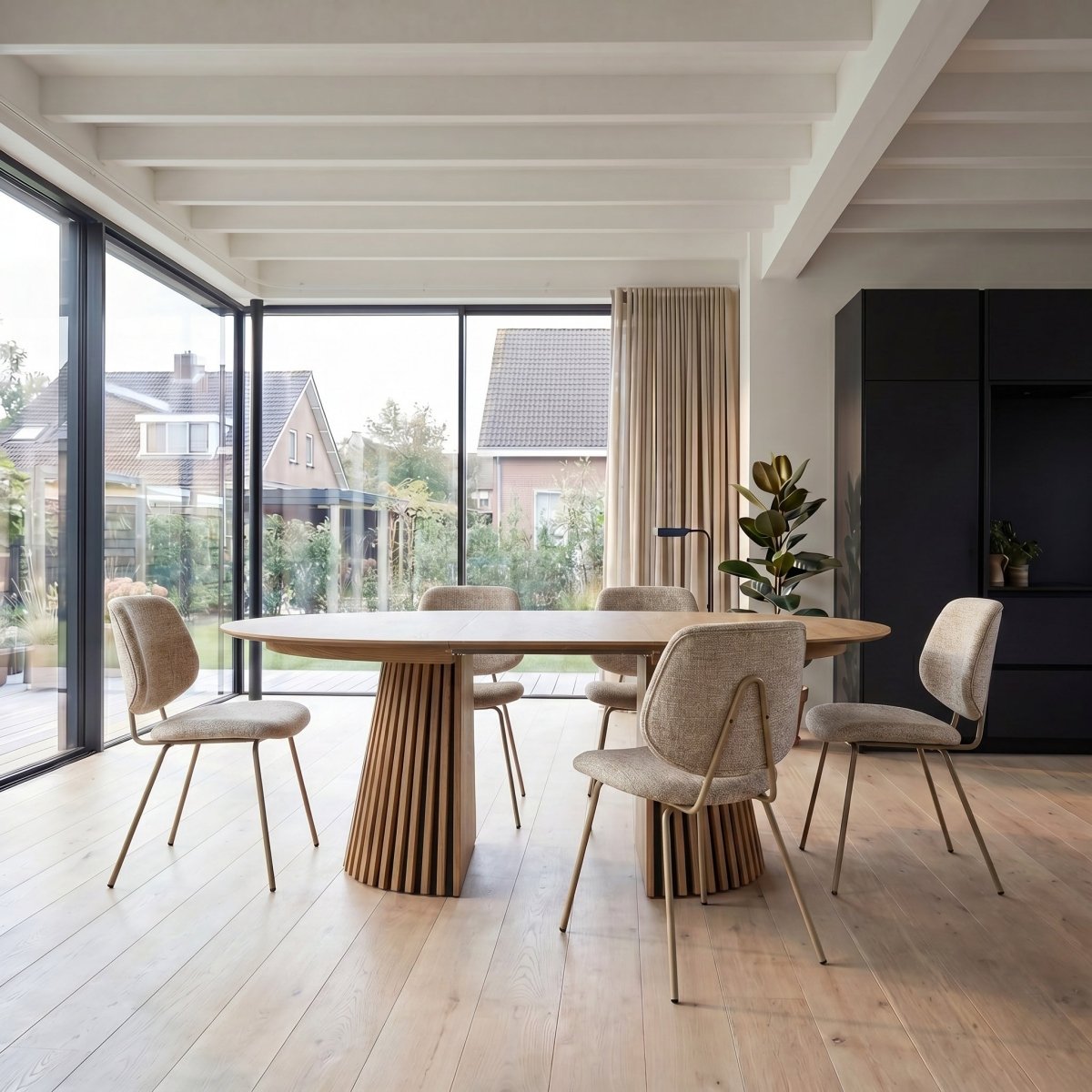 Runder Esstisch ø120 cm - Ausziehbar bis 220 cm - Wildeiche - IBBE DESIGN - FURNHOUSE