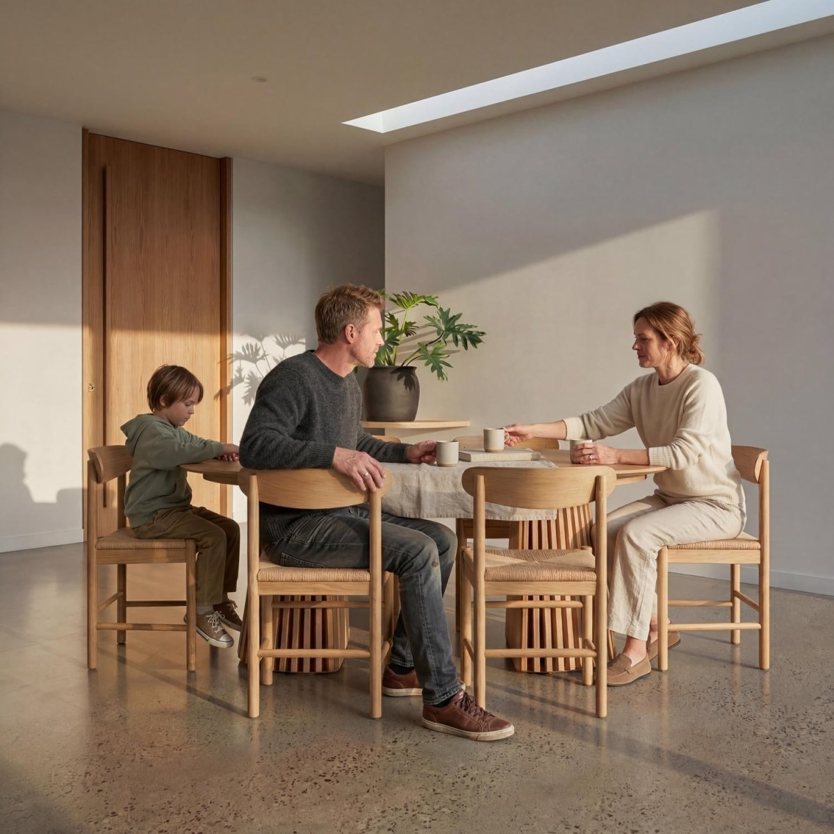 Runder Esstisch ø120 cm - Ausziehbar bis 220 cm - Wildeiche - FURNHOUSE