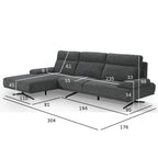 Seattle L-Form Ecksofa Links - Stoffbezug Grau - FURNHOUSE