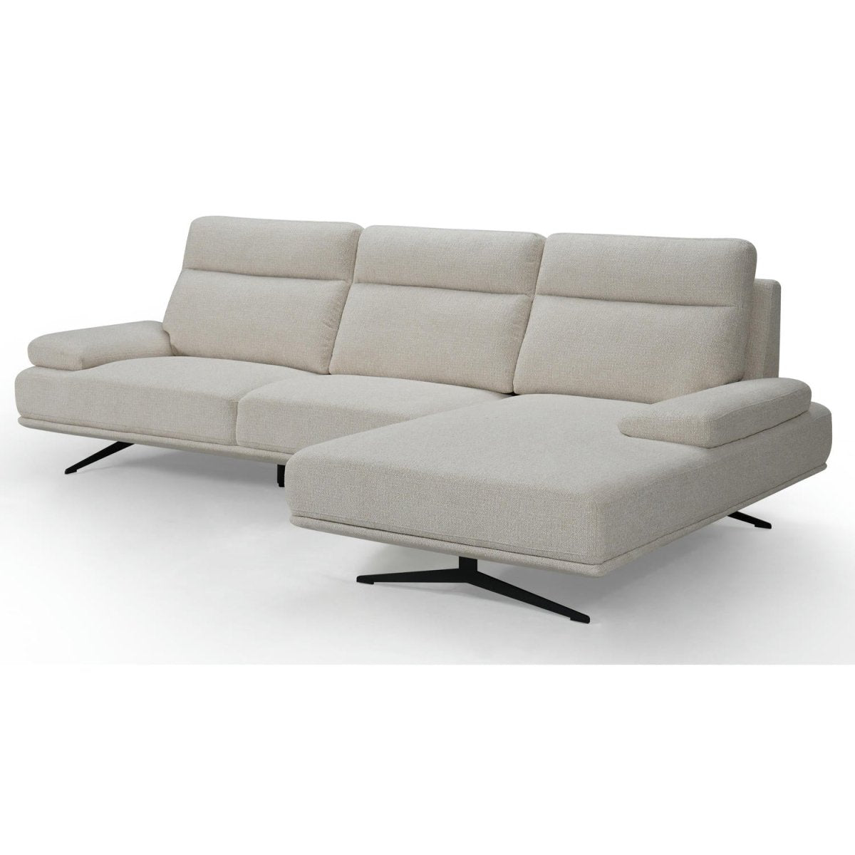 Seattle L-Form Ecksofa Rechts - Stoffbezug Creme Weiß - FURNHOUSE