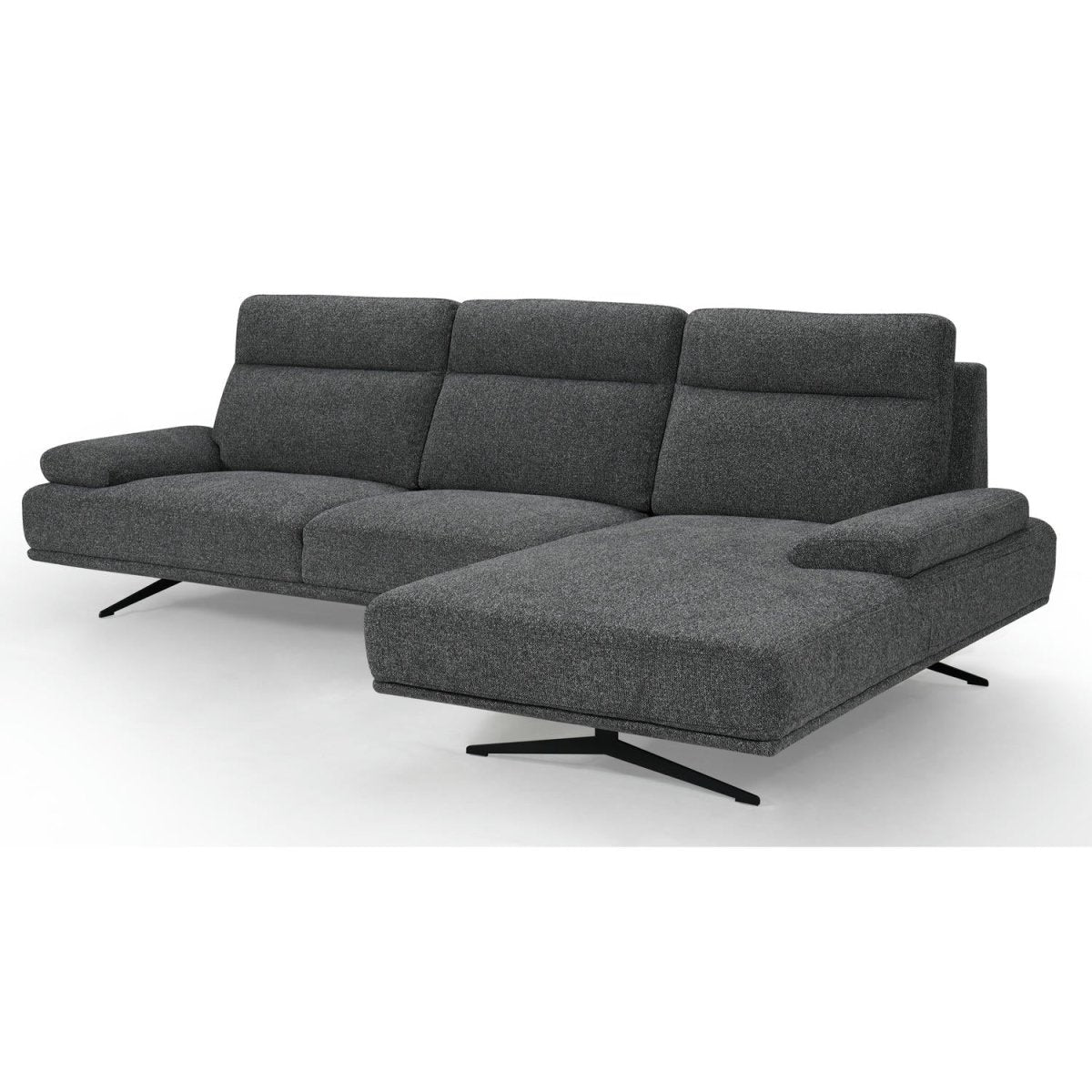 Seattle L-Form Ecksofa Rechts - Stoffbezug Grau - FURNHOUSE