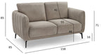 Selena 2-Sitzer Sofa - Stoffbezug Beige - FURNHOUSE