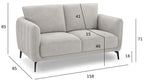 Selena 2-Sitzer Sofa - Stoffbezug Grau - FURNHOUSE