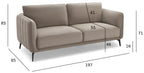 Selena 3-Sitzer Sofa - Stoffbezug Beige - FURNHOUSE