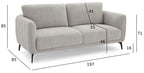 Selena 3-Sitzer Sofa - Stoffbezug Grau - FURNHOUSE