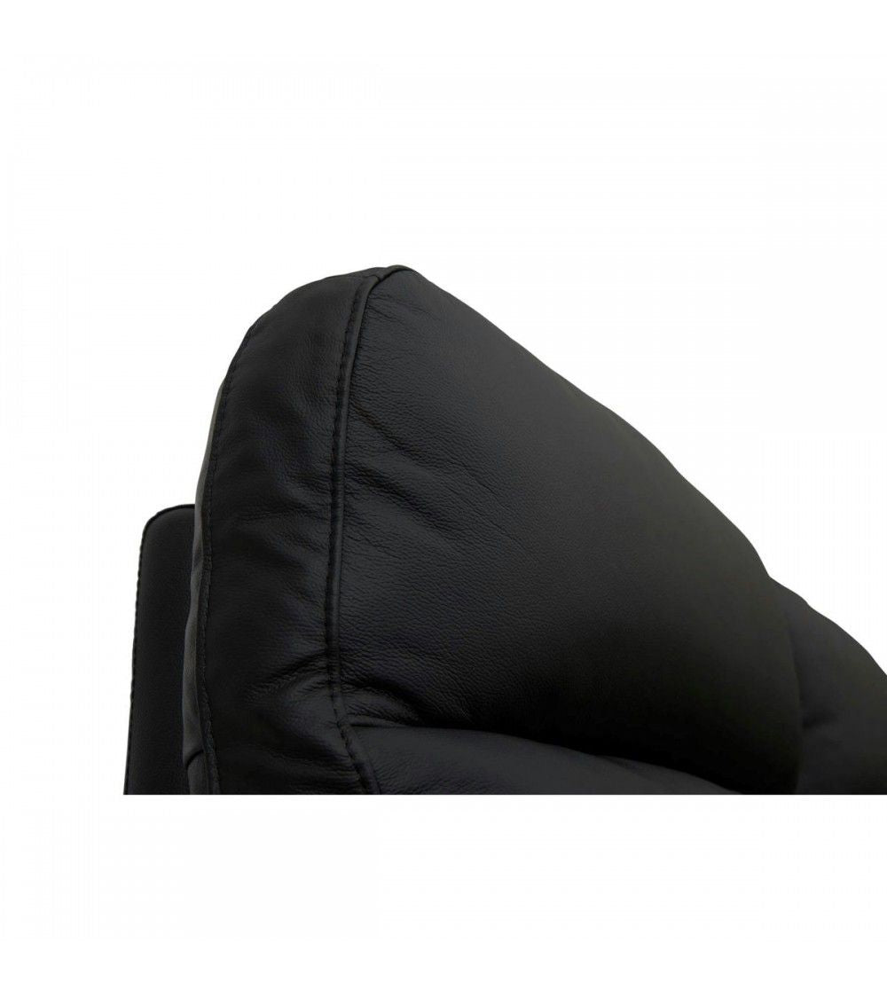 Selesta 2-Sitzer Sofa – mit Elektrische Relaxfunktion, USB - Echtleder Schwarz