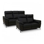 2-Sitzer Relaxsofa Selesta Schwarz in Relaxposition