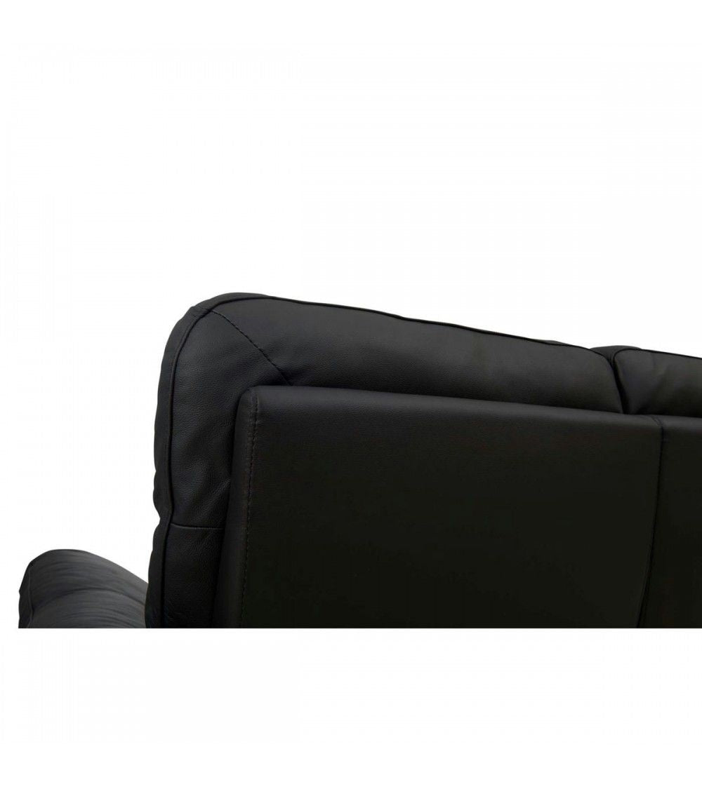 Selesta 3-Sitzer Sofa – mit Elektrische Relaxfunktion, USB - Echtleder Schwarz