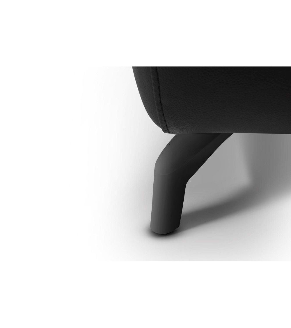 Selesta 3-Sitzer Sofa – mit Elektrische Relaxfunktion, USB - Echtleder Schwarz