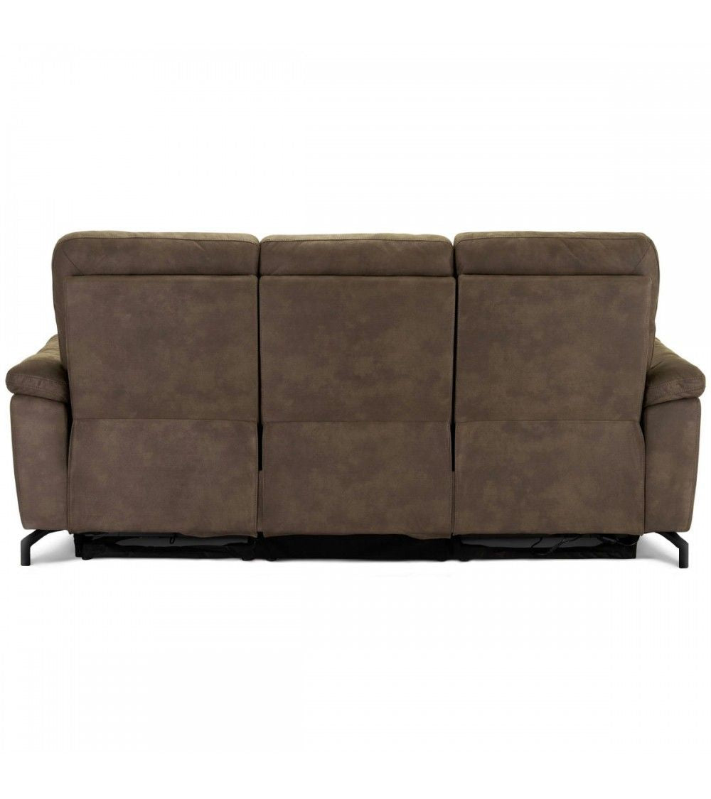 Selesta 3-Sitzer Sofa – mit Elektrische Relaxfunktion, USB - Stoffbezug Taupe Grau