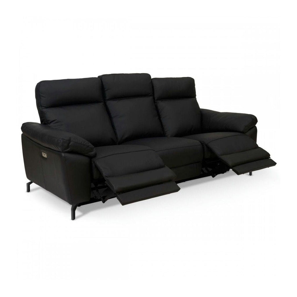 3-Sitzer Relaxsofa Selesta Schwarz in Liegeposition