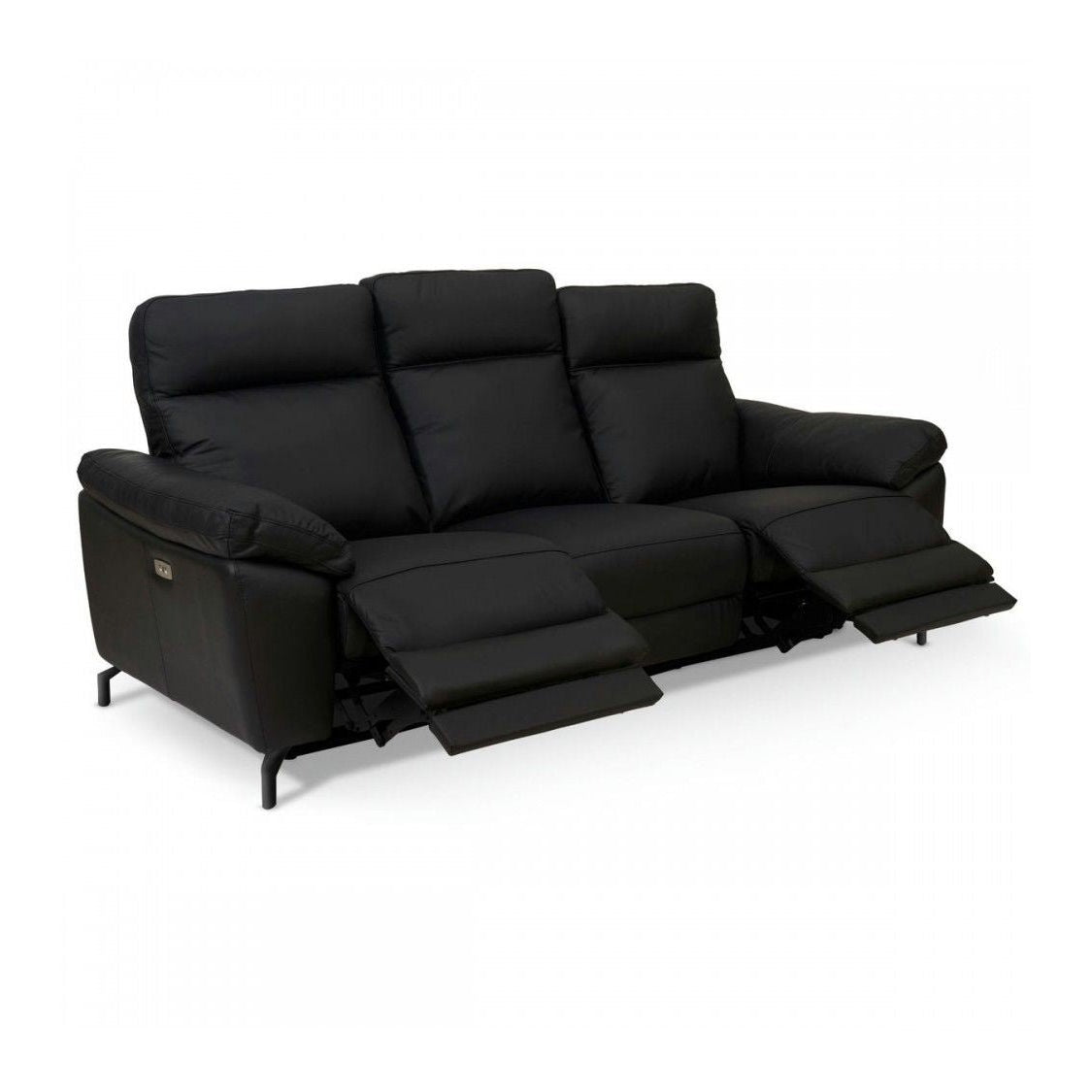 3-Sitzer Relaxsofa Selesta Schwarz in Liegeposition