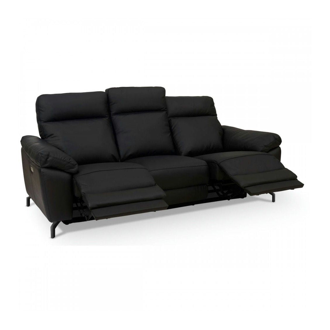 3-Sitzer Relaxsofa Selesta Schwarz in Relaxposition