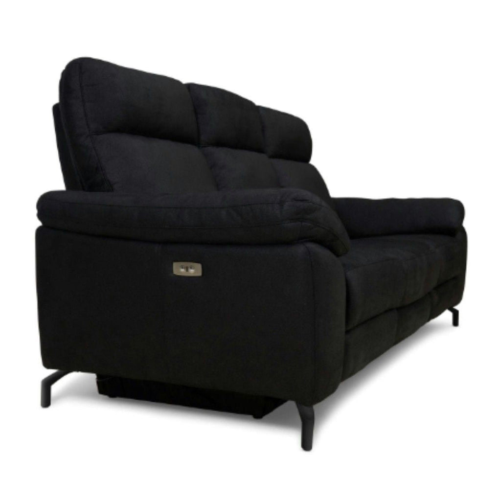 3-Sitzer Relaxsofa Selesta Schwarz in Relaxposition