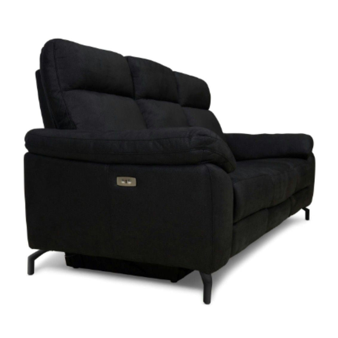 3-Sitzer Relaxsofa Selesta Schwarz in Relaxposition