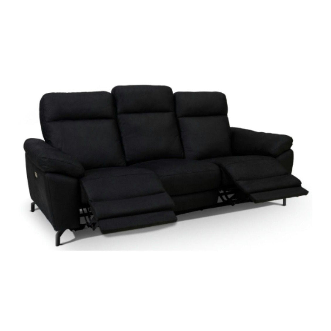 3-Sitzer Relaxsofa Selesta Schwarz in Liegeposition