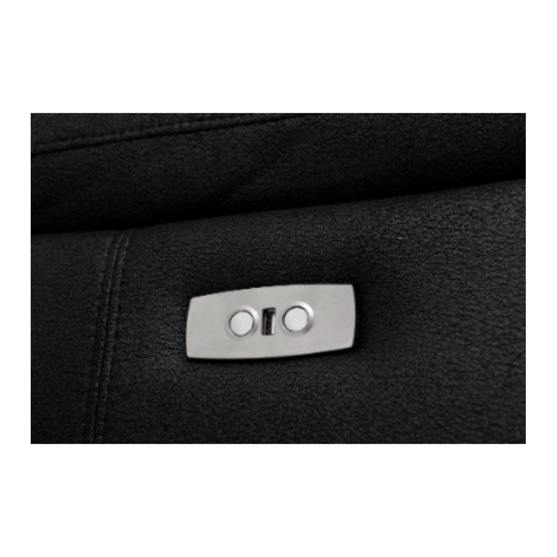 Bedienelement mit USB-Anschluss, 3-Sitzer Relaxsofa Selesta Schwarz