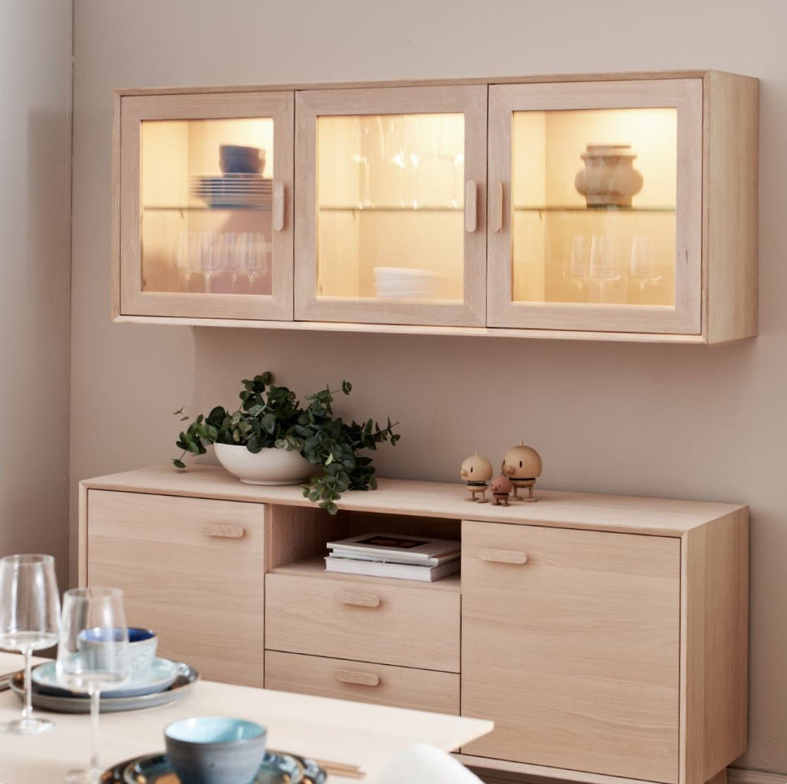 Sideboard mit 2 Türen - 160 cm breit - Eiche bianco - IBBE DESIGN - FURNHOUSE