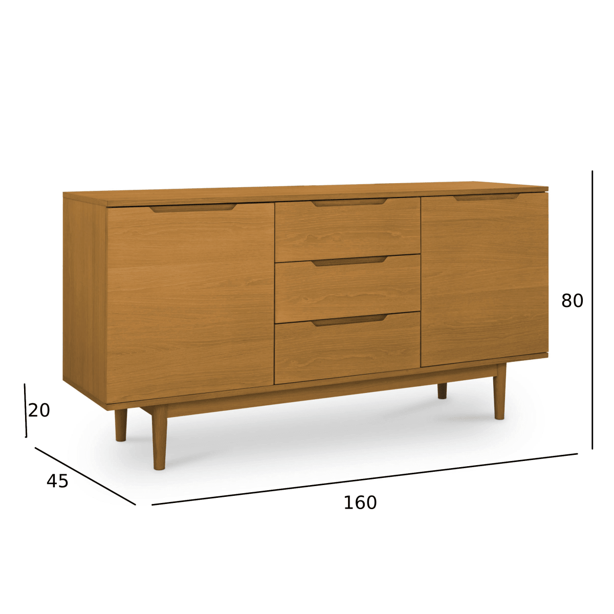 Sideboard mit 2 Türen - 160 cm breit - Wildeiche - FURNHOUSE