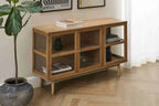 Sideboard mit 3 Glastüren - 137 cm breit - Wildeiche - FURNHOUSE