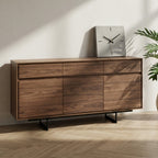 Sideboard mit 3 Türen - 155 cm breit - Amerikanische Walnuss - FURNHOUSE