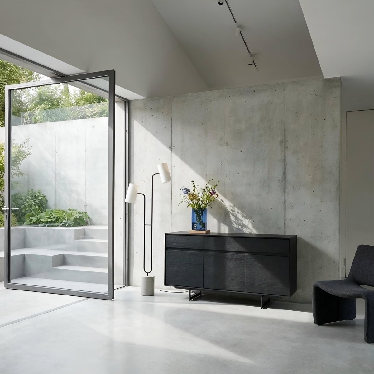 Sideboard mit 3 Türen - 155 cm breit - Schwarz - FURNHOUSE