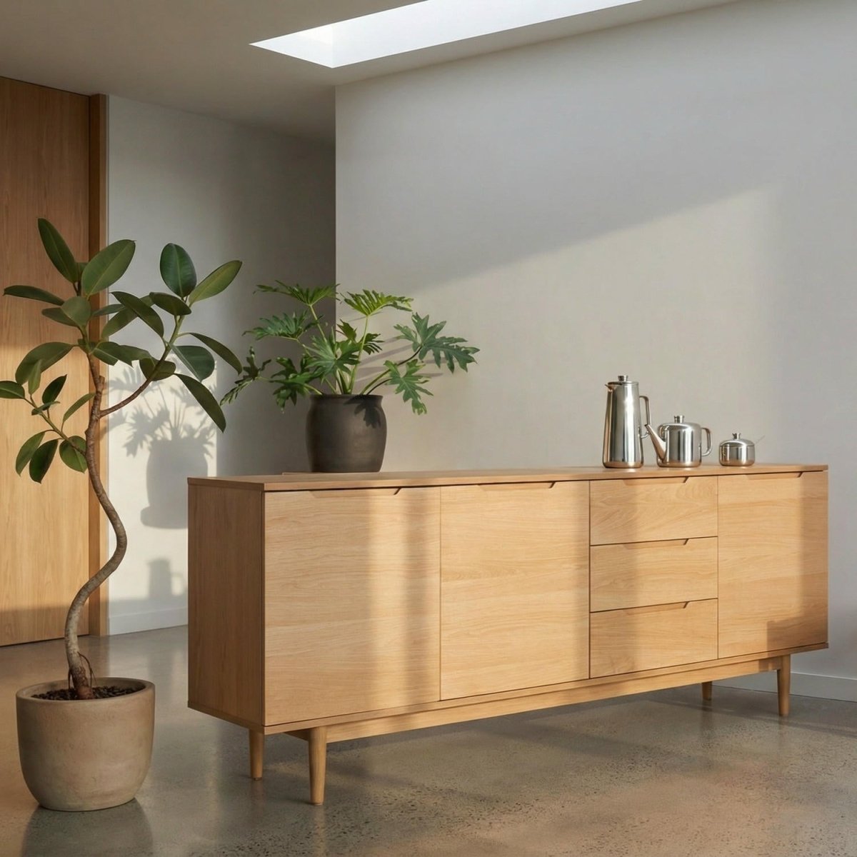 Sideboard mit 3 Türen - 213 cm breit - Wildeiche - FURNHOUSE