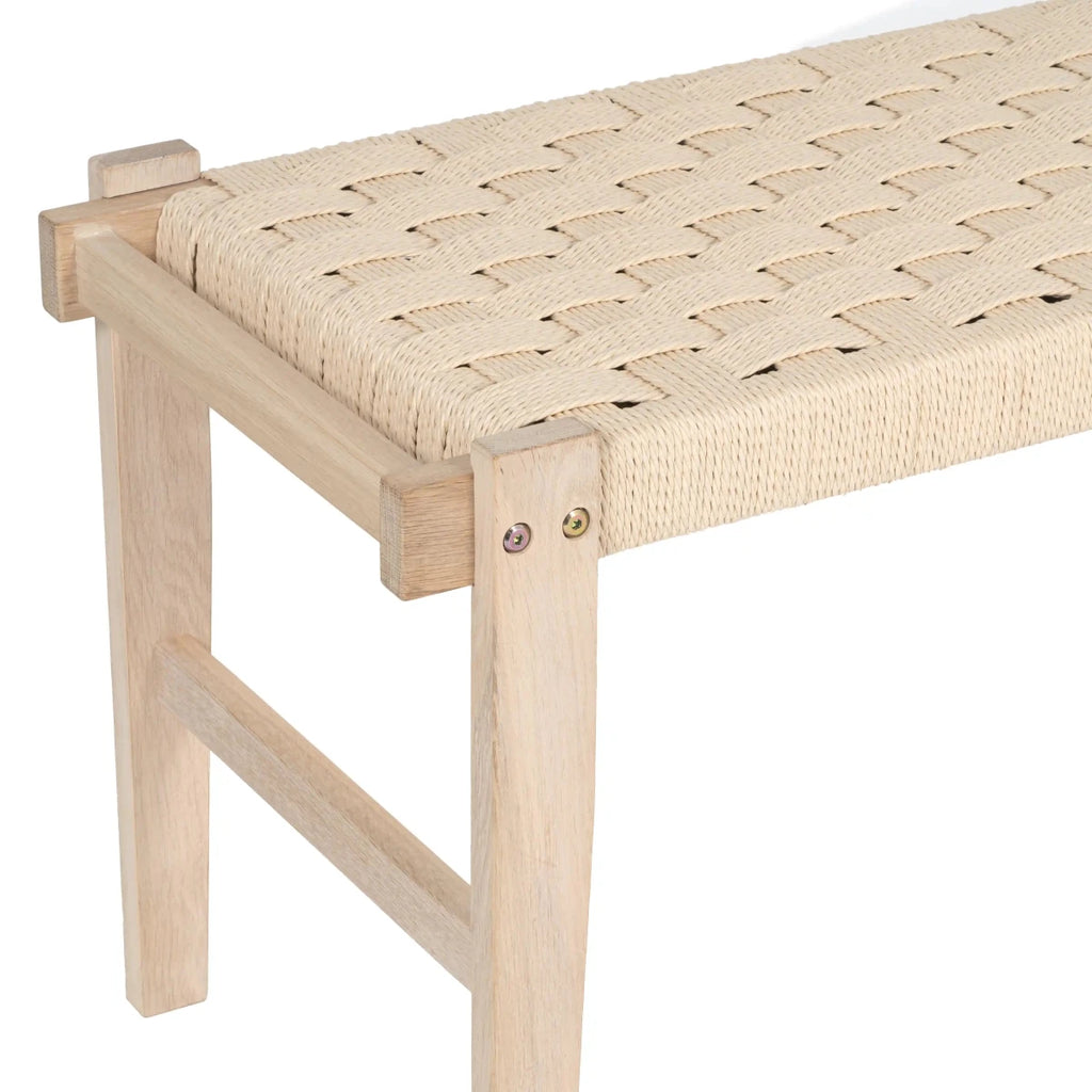 Sitzbank Nobel mit Geflechtsitz - Eiche bianco - FURNHOUSE