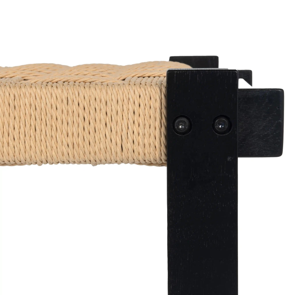 Sitzbank Nobel mit Geflechtsitz - Schwarz/Beige - FURNHOUSE