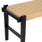 Sitzbank Nobel mit Geflechtsitz - Schwarz/Beige - FURNHOUSE