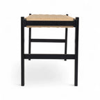 Sitzbank Nobel mit Geflechtsitz - Schwarz/Beige - FURNHOUSE