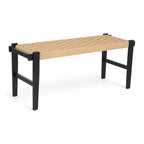 Sitzbank Nobel mit Geflechtsitz - Schwarz/Beige - FURNHOUSE