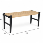 Sitzbank Nobel mit Geflechtsitz - Schwarz/Beige - FURNHOUSE