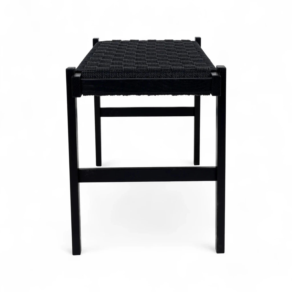 Sitzbank Nobel mit Geflechtsitz - Schwarz/Schwarz - FURNHOUSE
