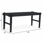 Sitzbank Nobel mit Geflechtsitz - Schwarz/Schwarz - FURNHOUSE