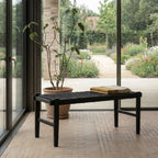 Sitzbank Nobel mit Geflechtsitz - Schwarz/Schwarz - FURNHOUSE