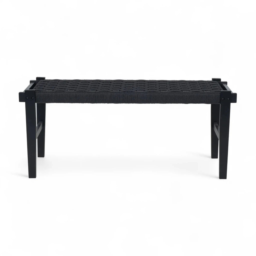 Sitzbank Nobel mit Geflechtsitz - Schwarz/Schwarz - FURNHOUSE