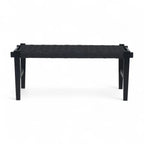 Sitzbank Nobel mit Geflechtsitz - Schwarz/Schwarz - FURNHOUSE