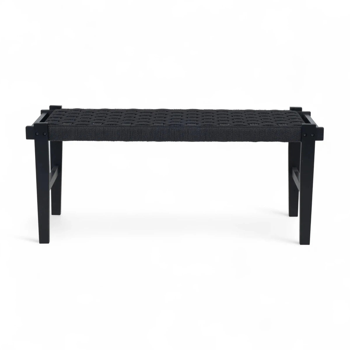 Sitzbank Nobel mit Geflechtsitz - Schwarz/Schwarz - FURNHOUSE