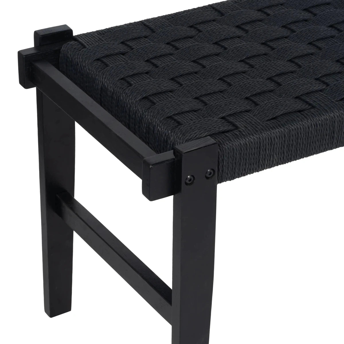 Sitzbank Nobel mit Geflechtsitz - Schwarz/Schwarz - FURNHOUSE