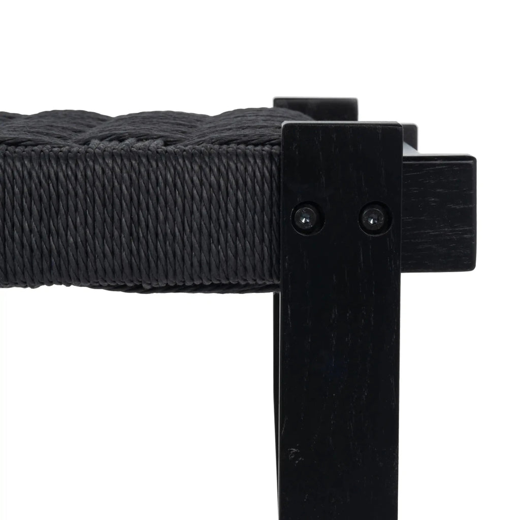 Sitzbank Nobel mit Geflechtsitz - Schwarz/Schwarz - FURNHOUSE