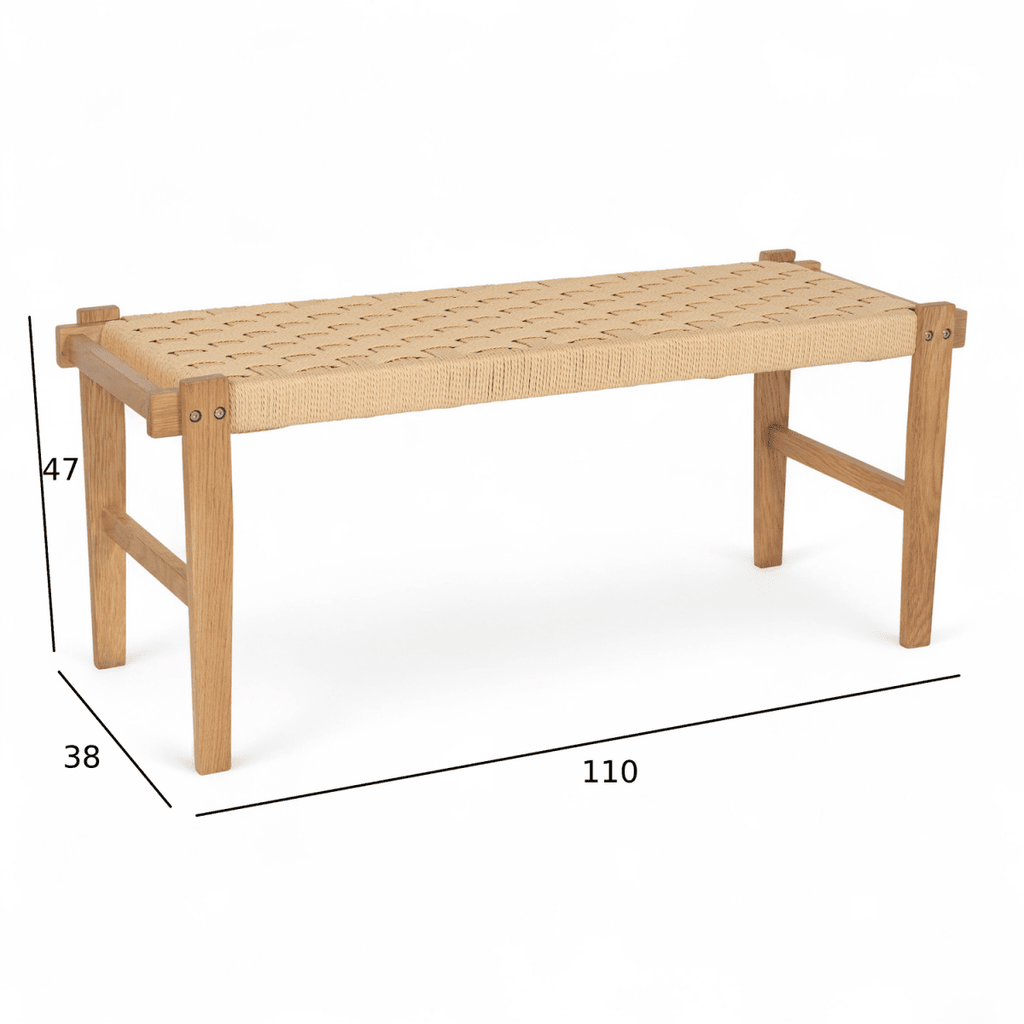 Sitzbank Nobel mit Geflechtsitz - Wildeiche - FURNHOUSE