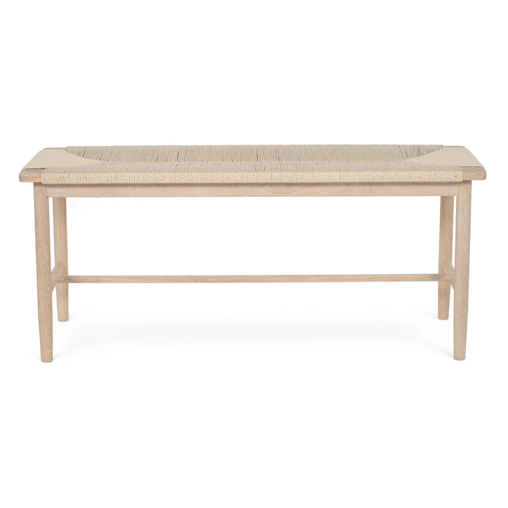 Sitzbank Prime mit Geflechtsitz - Eiche bianco - FURNHOUSE