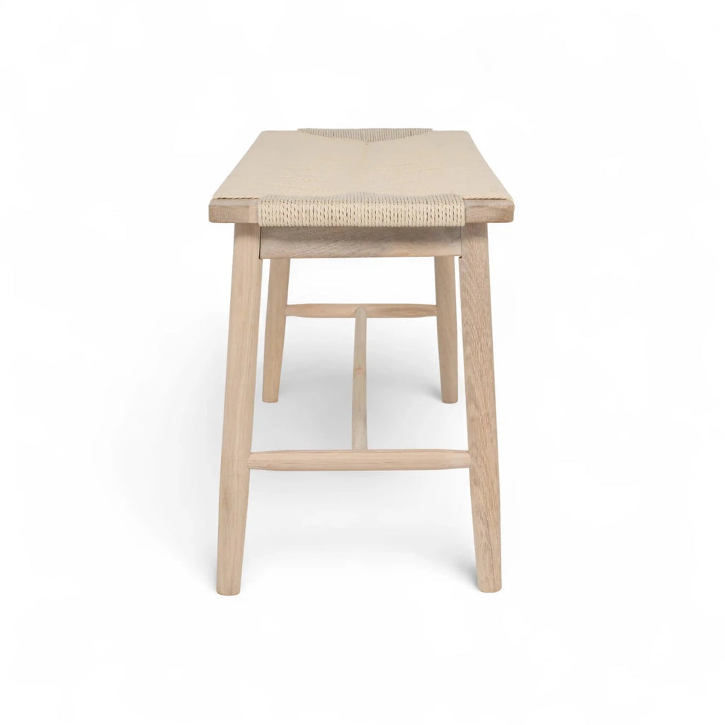 Sitzbank Prime mit Geflechtsitz - Eiche bianco - FURNHOUSE