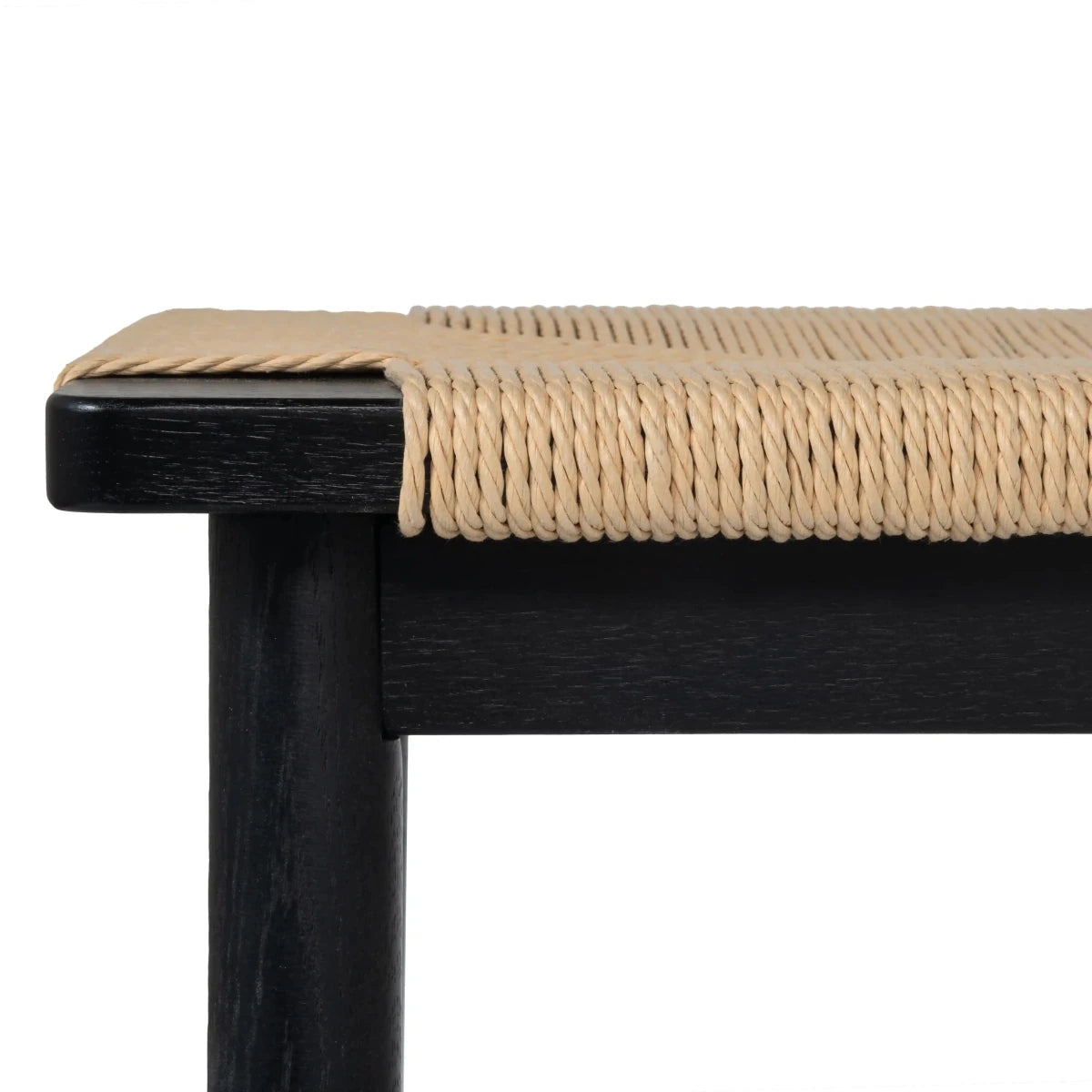 Sitzbank Prime mit Geflechtsitz - Schwarz/Beige - FURNHOUSE