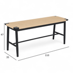 Sitzbank Prime mit Geflechtsitz - Schwarz/Beige - FURNHOUSE